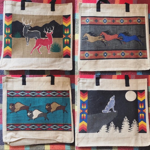 🐰Large Jute Tote Bag with Rabbit Design - Picture 3 of 4